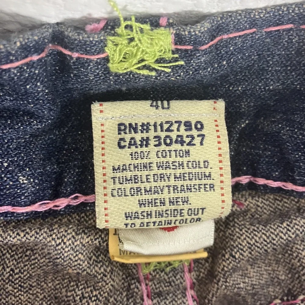 True Religion Ricky Jeans Mens 40x38 Distressed Relaxed Straight Denim Urban Cow